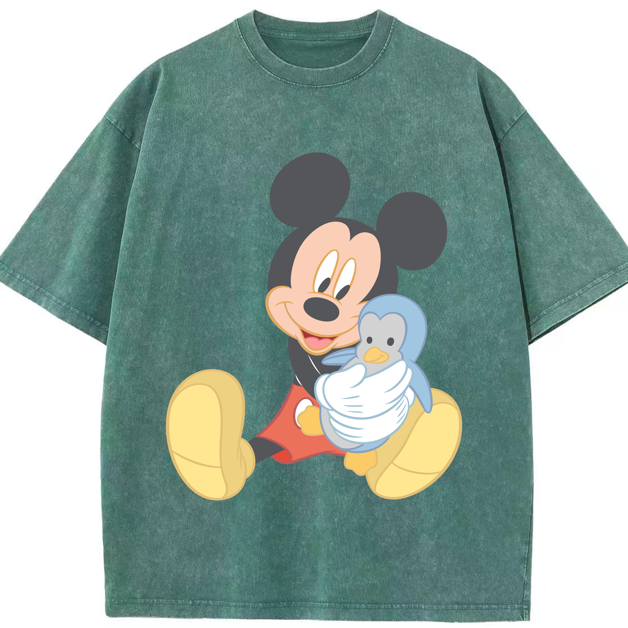 （画像用） ミッキーマウス Mickey Mouse 綿100% ヴィンテージ風 半袖Tシャツ（フロントプリント）